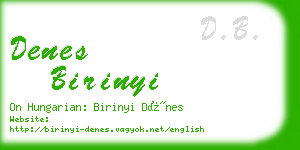 denes birinyi business card